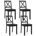 thumbnail image 1 of Gymax Dining Chair Set of 4 Kitchen Side Chairs w/ Rubber Wood Legs & Cross Back Black, 1 of 9