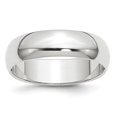 thumbnail image 1 of 14k Or Blanc Massif Poli Demi Ronde Gravable 6mm Demi Rond Bague Taille 7.5 Bijoux Cadeaux pour les Femmes, 1 of 3