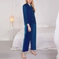 thumbnail image 3 of Uemuo teal blue Pattern Womens Pajama Sets,PJ Set for Women,Pajamas for Women Logo,Long Sleeve Pajama Set for Women,Soft Long Sleeve Top With Pants-X-Large, 3 of 7