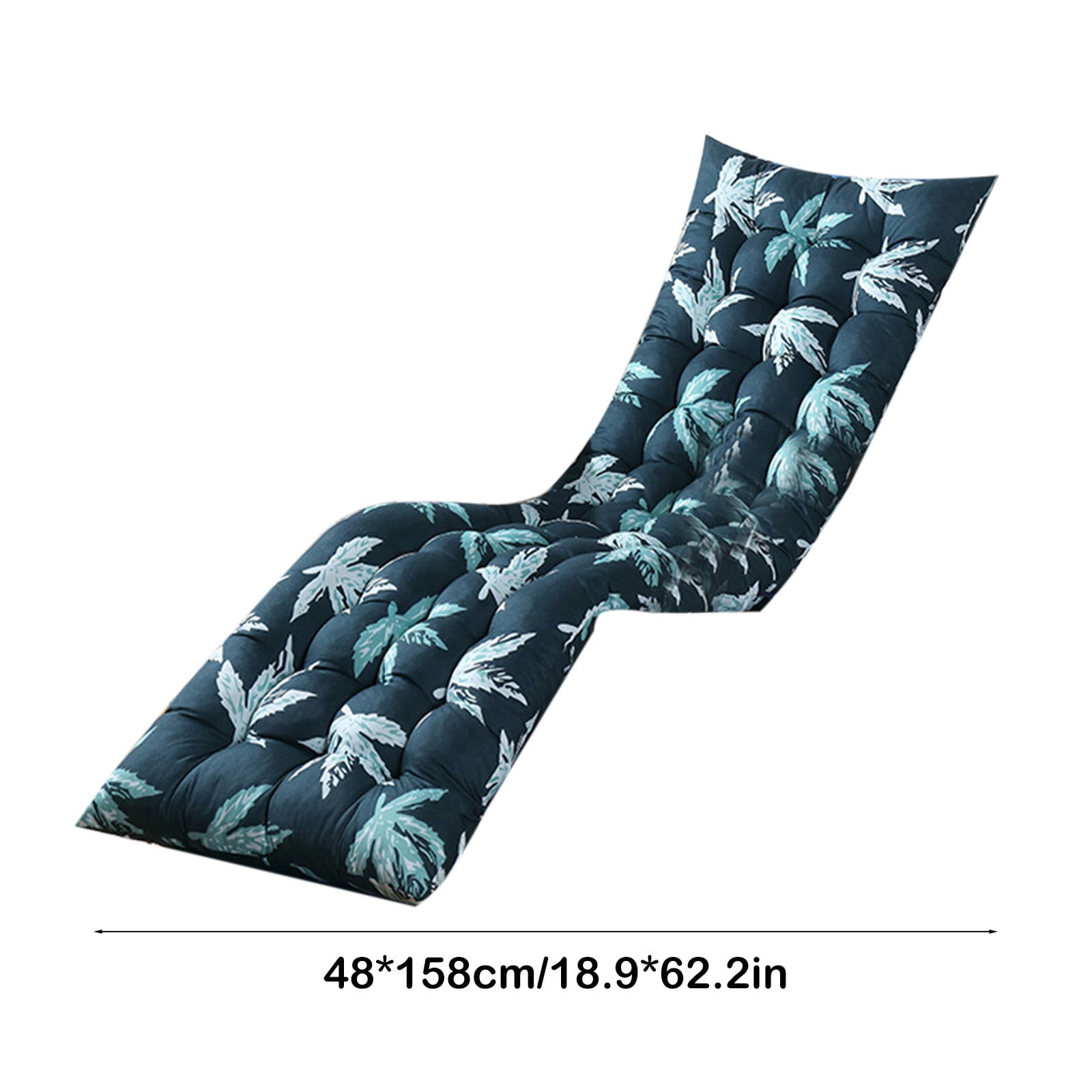 Zhourta 19x62 Inch Outdoor Water Resistant 2 or 3 Seat Bench Cushion, Indoor Fade Resistant Pad Navy Leaf, Patio Furniture Pad Indoor Outdoor Use