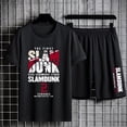 thumbnail image 1 of Slam Dunk-chándales de verano para hombre, Camiseta de algodón con estampado de Anime, pantalones cortos, trajes de gran tamaño, ropa deportiva de baloncesto, conjuntos de entrenamiento, 1 of 4
