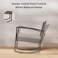 thumbnail image 6 of Asofer 3-Piece Patio Furniture Set, Rocking Wicker Chair with Soft Cushion and Coffee Table, for Garden, Balcony, Backyard, Gray, 6 of 10