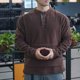 thumbnail image 5 of Ceisia Men's Slim Henley Neck Fleece Pullover | Long-Sleeve Warm Casual Sweatshirt Gift, 5 of 6