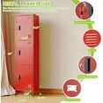 thumbnail image 3 of Aobabo Upgraded Lockable 3 Doors Metal Lockers with Hooks for Home Office School Gym,Assembly Required,Red,66''H*15.75''W*15.75''D, 3 of 14