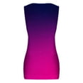 thumbnail image 5 of Lufly Tops for Women Gradient V-neck Comfortable Loose T-shirt Casaul Sleeveless Blouse,Hot Pink,L, 5 of 6