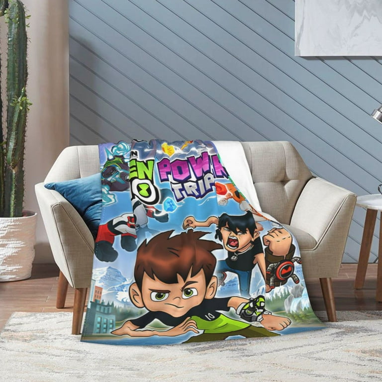 Ben 10 Fleece Blanket Throw Blankets For Car Office Couch Sofa Bed Super Soft Warm Lightweight Plush Cozy Blanket For Travel Camping 60 X50