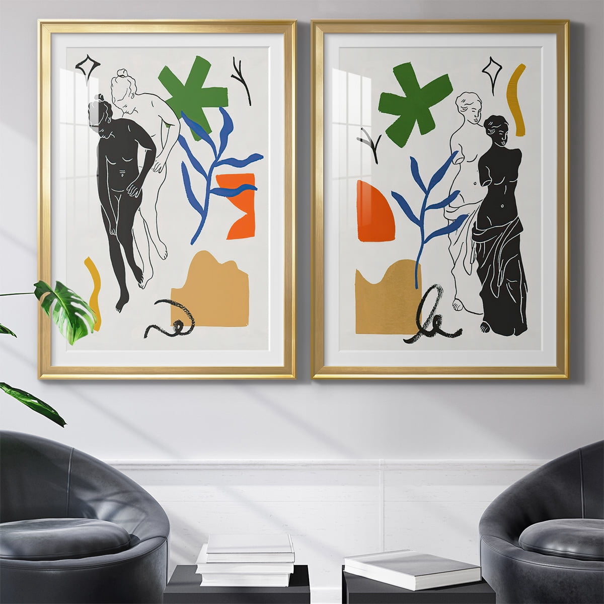 Wexford Home Starry Venus III Premium Framed Print, 22.5" x 30.5" - Ready to Hang, Gold (Set of 2)
