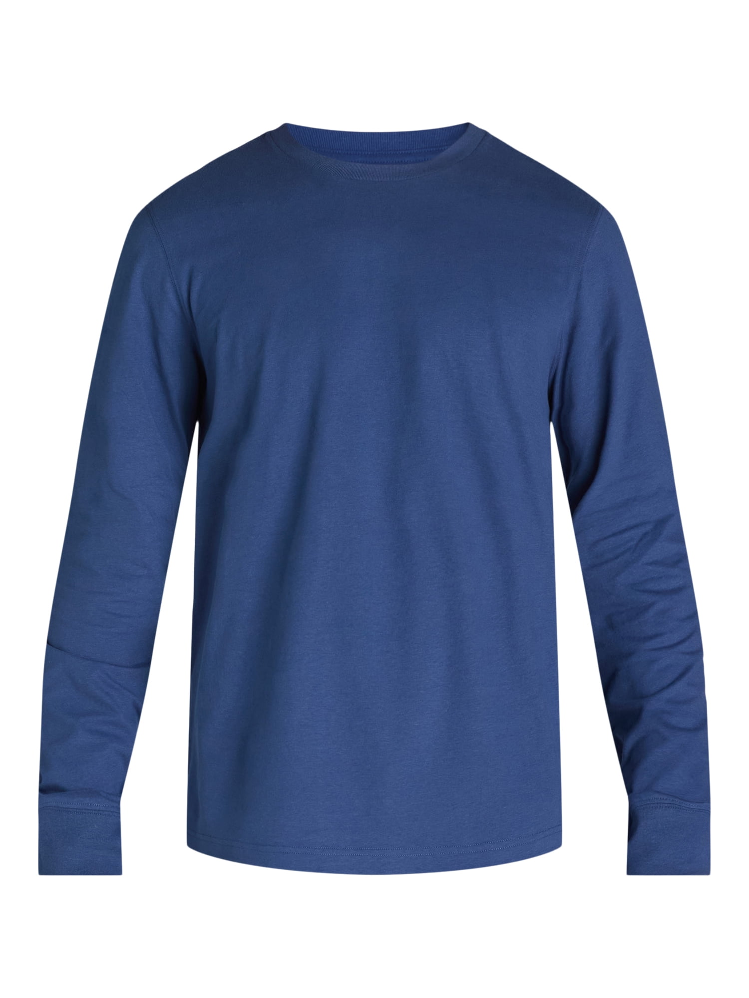 George Men's & Big Men's Relaxed Fit Cotton Crewneck T-Shirt with Long Sleeves, Size XS-3XL