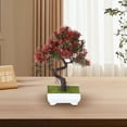 thumbnail image 4 of Desktop Decorations, Ongmies Artificial Bonsai Tree Plant in Pot Artificial Plants Faux Bonsai for Home Decor Indoor /Windowsill/Yard Desktop Display, Red, 4 of 7