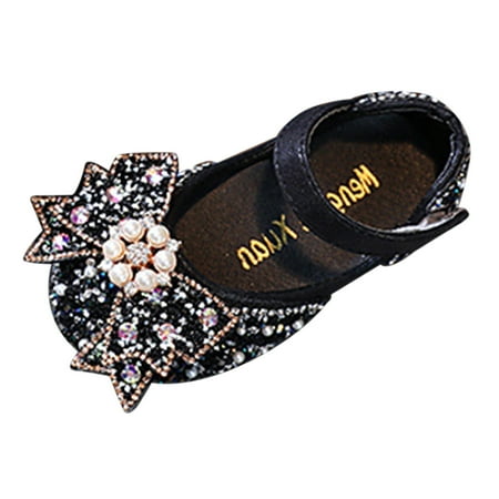 

Girl Boots Kids Dance Dress Performance Princess Shoes Light Breathable Toddler Boots Black 4-4.5 Years