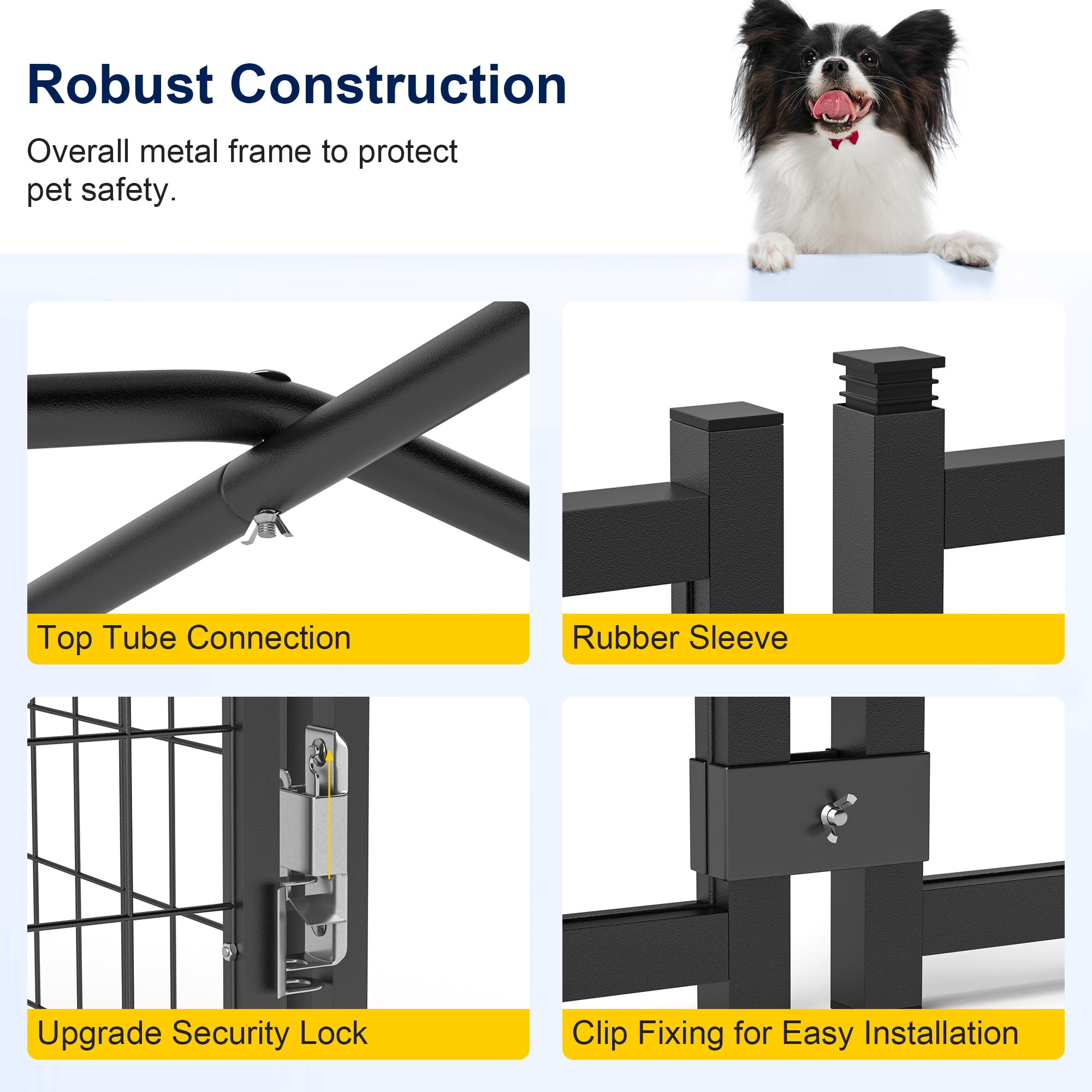 Large Outdoor Dog Heavy Duty Dog House Pet Kennel Steel Fence with Secure Lock