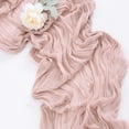 thumbnail image 3 of Socomi Camino de mesa de gasa de 10 pies, estilo bohemio, rústico, color rosa polvoriento, camino de mesa para boda, despedida de soltera, otoño, Acción de Gracias, decoración navideña, 3 of 3
