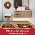 thumbnail image 2 of EcoNesxp Ensemble de Rideau de Douche de Noël Rouge avec Œillets Imperméable avec Tapis Motif Sapin de Noël Cheminée Ensemble de 4 Pcs Décoratif pour Salle de Bain, 2 of 5