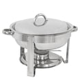 thumbnail image 4 of SUPER DEAL Lot de 5 Plats Ronds de Luxe Pleine Grandeur à Cadre Durable 5 Qt en Acier Inoxydable, Ensemble de Réchaud-Buffer pour Service de Table, 4 of 5