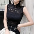 thumbnail image 2 of Timegard High Neck Tank Tops Lace Sleeveless Plus Size Tops Solid Color Casual Fashion Shirts, 2 of 4