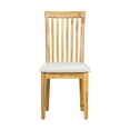 thumbnail image 2 of 21 Inch Fabric Dining Side Chair, Slatted Back, Set of 2, Gray, Brown- Saltoro Sherpi, 2 of 5