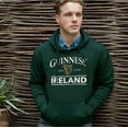 thumbnail image 3 of Guinness Hoodie with Pocket Ireland Harp Men's Irish Sweatshirt Bottle Green, 3 of 8