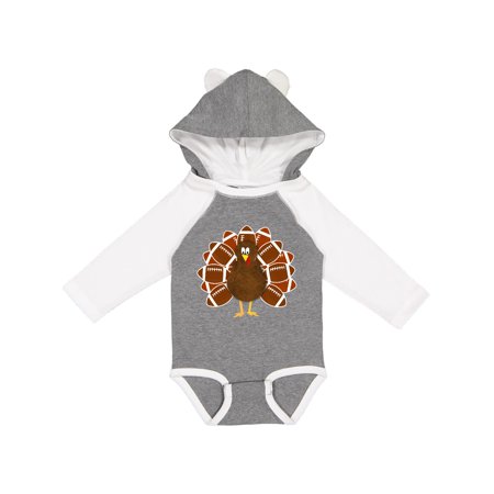 

Inktastic Thanksgiving Craft Paper Football Turkey Gift Baby Boy or Baby Girl Long Sleeve Bodysuit