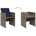 thumbnail image 5 of vidaXL 13 Piece Garden Dining Set with Cushions Grey Poly Rattan, 5 of 5