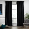 thumbnail image 2 of 3S Brother's Extra Long Solid Luxury Matte Velvet Soft Curtain Onyx Single Panel Hanging Back Tap & Rod Pocket Home Décor 5-25 Feet Custom Made Curtains -Made in Turkey Each(52"x288"), 2 of 7