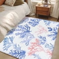 thumbnail image 4 of 3'x5' Area Rugs, Blue Pink Coral Indoor Outdoor Area Rug for Living Room Bedroom, Summer Coastal Beach Ocean Washable Bathroom Rugs Kitchen Floor Carpet Mats Home Decor Aesthetic, 4 of 8