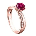 thumbnail image 4 of Aonejewelry 1 Ct. Ttw Halo Interwined Design Created Ruby and Diamond Engagement Ring Crafted In 14k Solid Rose Gold, 4 of 4