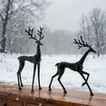 thumbnail image 6 of Imitation Metal Deer Statue for Entryway Decor, Large Funny Deer Statue, Pretty Cute Table Decoration, Portable Reindeer Figurine Ornament, 6 of 7
