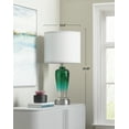 thumbnail image 6 of 26in Glass Table Lamp for Nightstand Deco Gradient Green Modern Lamp with Led Bulb, 6 of 8