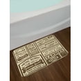 thumbnail image 2 of Vintage Bath Mat, Mega Pack Old Advertisement Designs Labels Retro Style Calligraphy Illustration, Non-Slip Plush Mat Bathroom Kitchen Laundry Room Decor, 29.5 X 17.5 Inches, Brown Cream, Ambesonne, 2 of 2