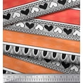 thumbnail image 3 of Soimoi Orange polyester Crepe Fabric Heart Stripe Print Fabric by the Yard 52 Inch Wide, 3 of 3