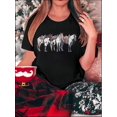 thumbnail image 1 of Camiseta para mujer básica verano1pc Women's Fashion Horse Print T-Shirt, Casual Crew Neck Short Sleeve Top, Polyester 95% Spandex 5% Knit Fabric, Medium Stretch, All Seasons Comfort FitFather's Day, 1 of 6