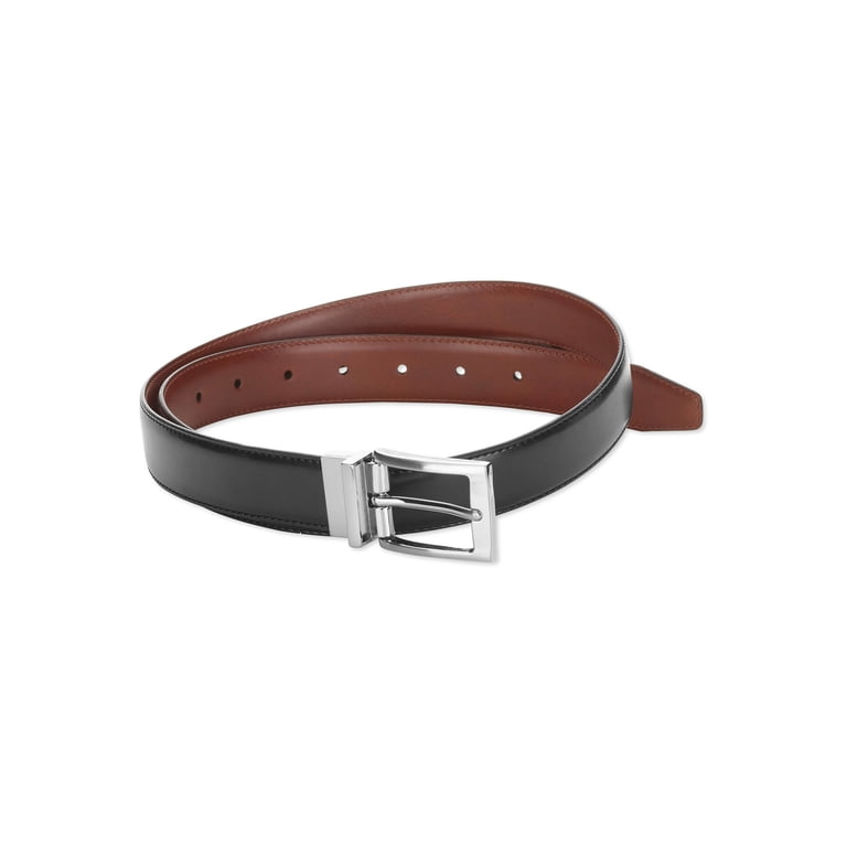 George Men's Reversible Leather Belt, Black and Brown photo 2