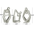 thumbnail image 3 of 4"W, 8"H Silver Porcelain Sitting Thinker People Sculpture, by CosmoLiving by Cosmopolitan (3 Count), 3 of 7