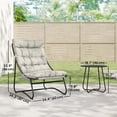 thumbnail image 3 of Outsunny Ensemble Bistro d'Extérieur, Table et Chaises de Patio avec Coussins, Gris Pâle, 3 of 10