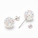 thumbnail image 4 of Valentines Day Gift for Her 925 Sterling Silver Austrian Crystal Rhinestone Stud Earrings Ball Stud Earrings Round 101_Crystal+AB 4mm, 4 of 4