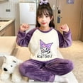 thumbnail image 4 of Conjunto de pijama de franela para niños de Sanrio, Hello Kitty Cinnamoroll, ropa de dormir de invierno gruesa, pantalones para niños, ropa de estar por casa navideña para niñas, 4 of 5