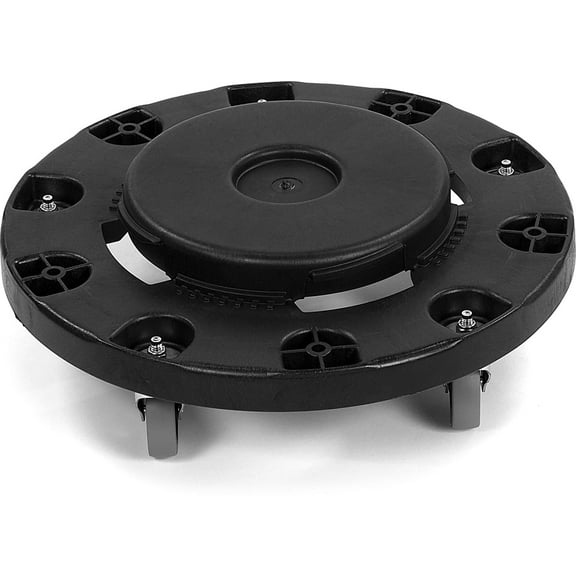 Carlisle 3691003 Flo-Pac Black Round Container Dolly