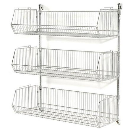 

Chrome Basket Shelving Unit with 9 in. Adjustable Wire Baskets - 36 x 20 x 34 in.