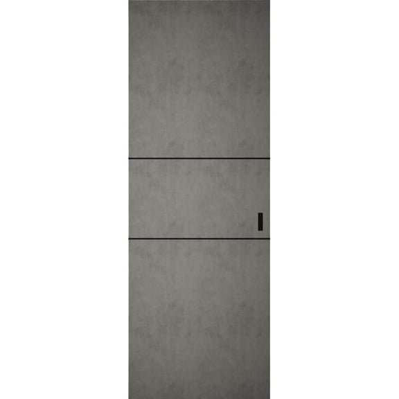 Hidden Barn | Planum 0014 Concrete | Sturdy Finished Flush Modern Doors | Magic Concealed Sliding Set 18" x 80"