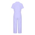 thumbnail image 6 of Simua Womens Dressy Jumpsuits Casual One Piece Outfit Zipper Up Short Sleeve Wide Leg Long Pants Romper, 6 of 7