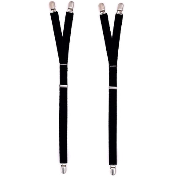 BQBQERT 2Pcs/Set Y Style Elastic Leg Suspender Strap Shirt Stays Non-slip Locking Clamps