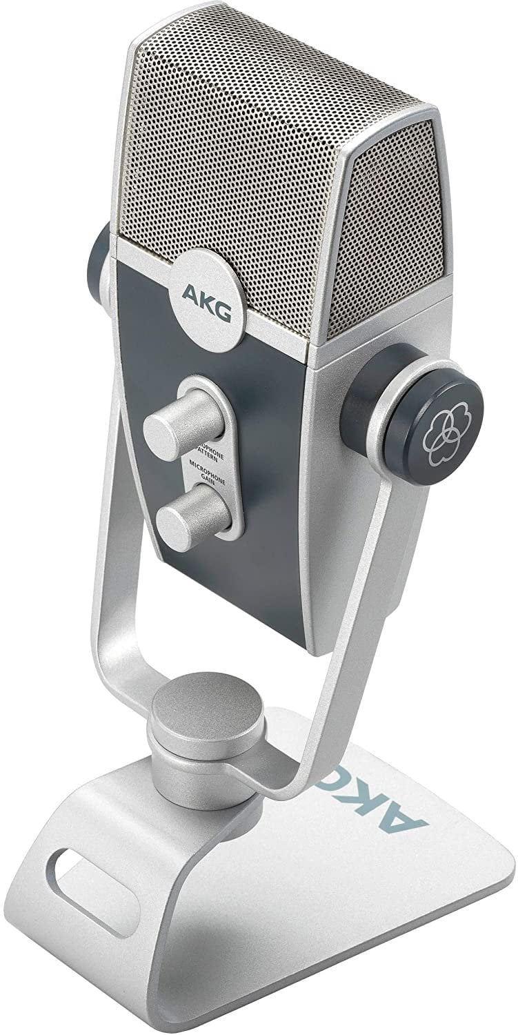 AKG Pro Audio Lyra Ultra-HD, Four Capsule, Multi-Capture Mode, USB-C Condenser Microphone for Recording and Streaming with Pop Filter, Extension USB Cable, and 4-Port USB Hub Bundle