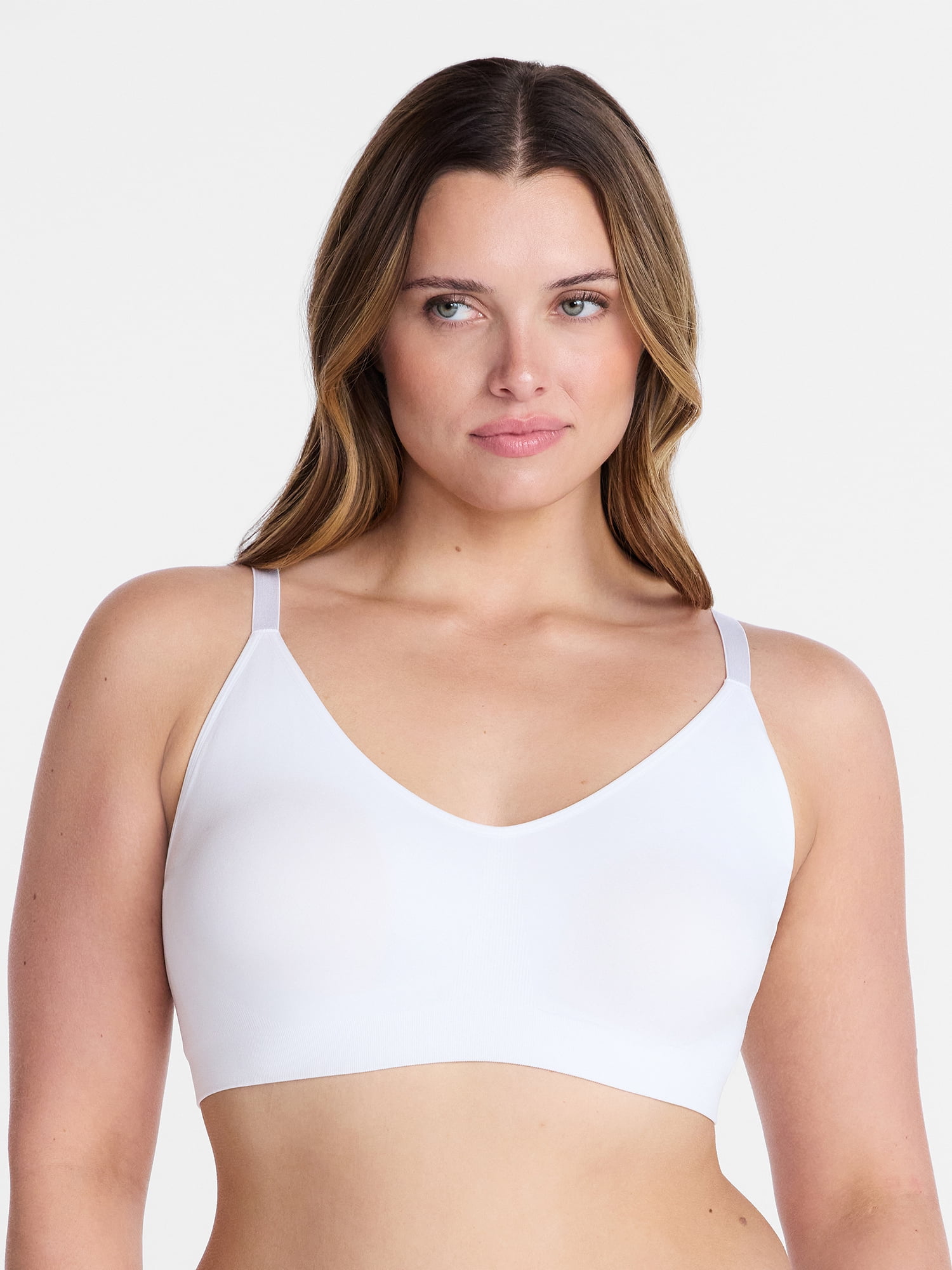 Joyspun Women’s Seamless Plunge Pullover Bralette, Sizes S-XXXL