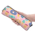 thumbnail image 4 of XMXT Leather Pencil Case, Pink Donut Candy Large Capacity Pencil Pouch for Student Teens Women, 4 of 9