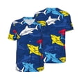 thumbnail image 6 of Rocae Cartoon Shark for Breathable Men's Baseball T-Shirt Fashionable Casual Baseball Jersey, Moisture-wicking Sportswear XX-Large, 6 of 9