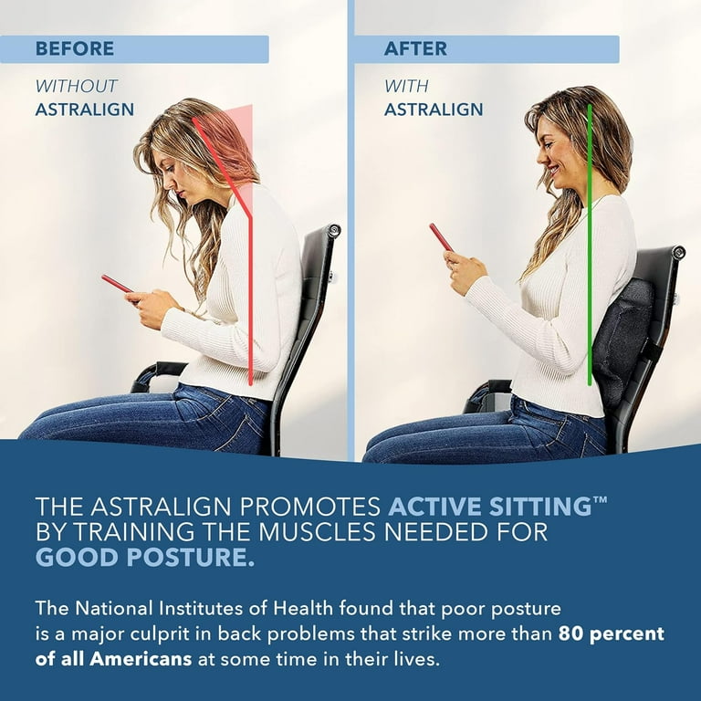 Astralign Office Chair Back Support Pillow USA Made Thoracic Back Pillow for Back Pain Neck Pain Relief Back Posture Corrector Chair Pillow Lumbar Support Pillow for Office Chair Ca