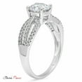 thumbnail image 3 of 1.27 ct Round Cut Moissanite Solitaire with Simulated Diamond Accents 18K White Gold Womens Engagement Ring, 3 of 6