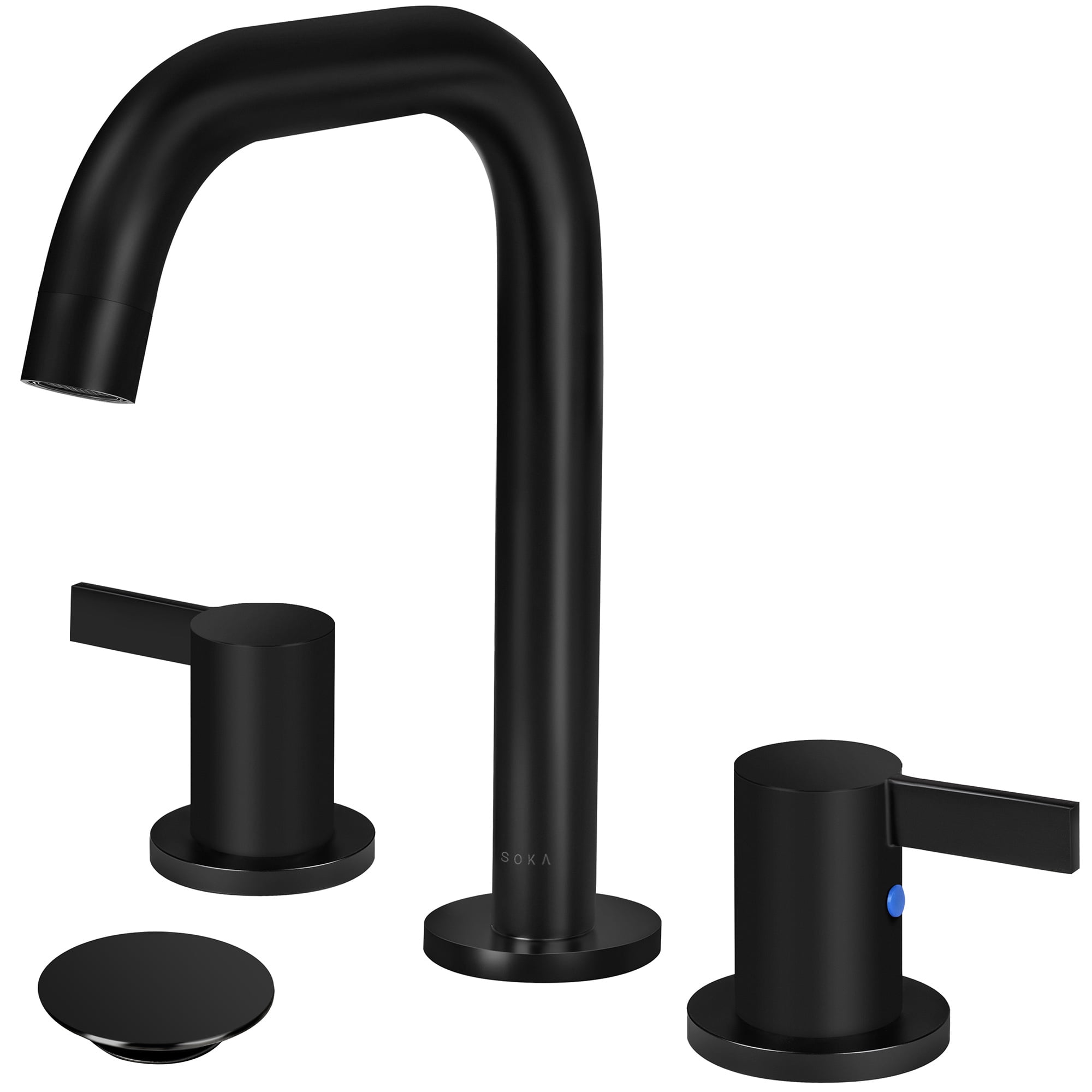 SOKA 816 Inch Widespread Bathroom Faucet 2 Handles Matte Black