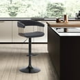thumbnail image 3 of Calista Adjustable Bar Stool in Black Faux Leather with Golden Bronze and Black Metal, 3 of 12
