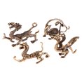 thumbnail image 5 of Figura en miniatura de bestia mítica china antigua de latón de 36 estilos, dragón, tigre, tortuga, adorno de Feng Shui, decoración del hogar, artesanía, 5 of 5